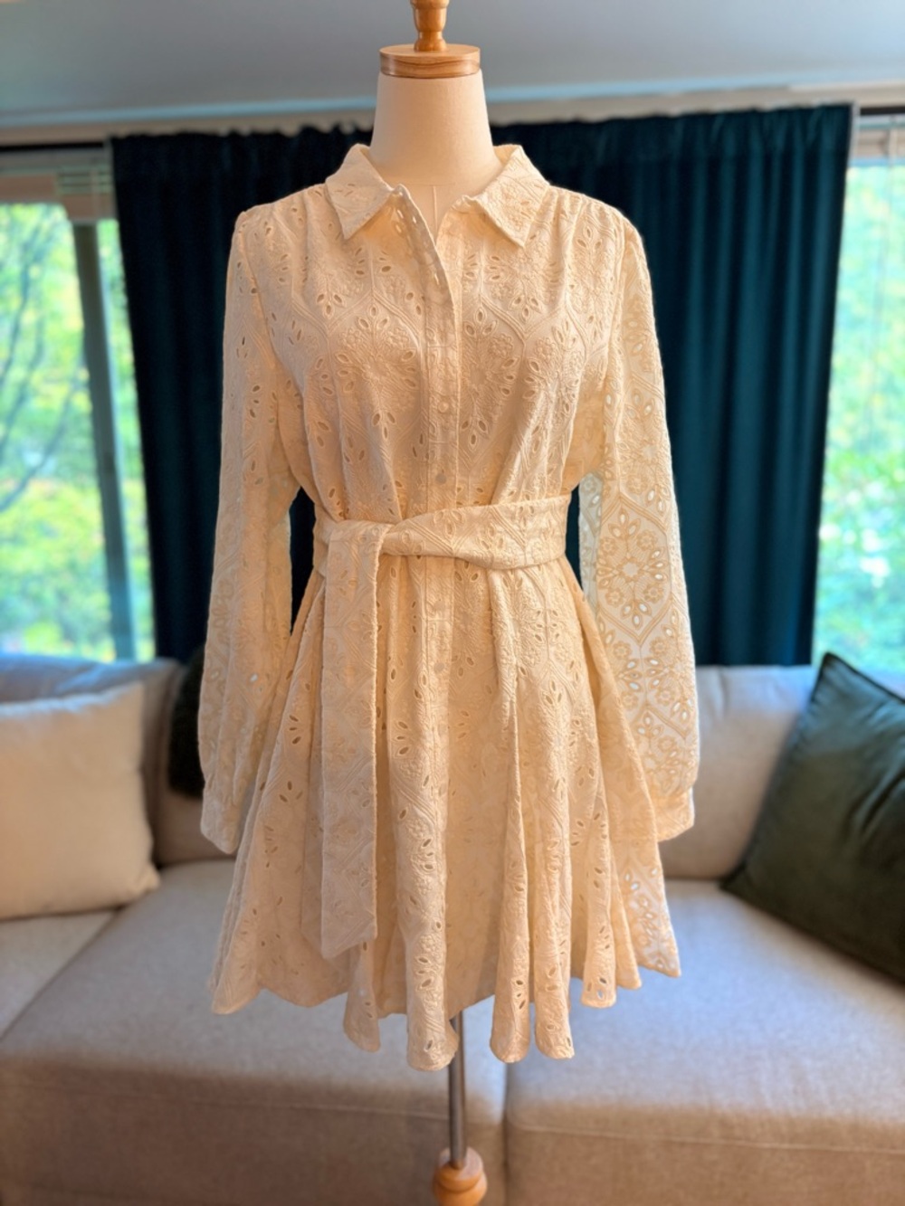 Sezane Cotton embroidered dress
